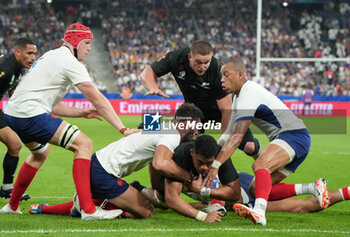 2023-09-08 - Charles Ollivon and Gaël Fickou of France during the World Cup 2023, Pool A rugby union match between France and New Zealand on September 8, 2023 at Stade de France in Saint-Denis near Paris, France - RUGBY - WORLD CUP 2023 - FRANCE V NEW ZEALAND - WORLD CUP - RUGBY