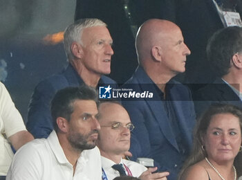 2023-09-08 - Didier Deschamp and Guy Stephan during the World Cup 2023, Pool A rugby union match between France and New Zealand on September 8, 2023 at Stade de France in Saint-Denis near Paris, France - RUGBY - WORLD CUP 2023 - FRANCE V NEW ZEALAND - WORLD CUP - RUGBY