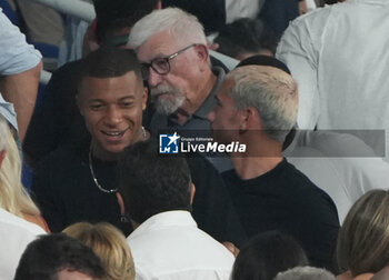 2023-09-08 - Kylian MBappe and Antoine Griezman during the World Cup 2023, Pool A rugby union match between France and New Zealand on September 8, 2023 at Stade de France in Saint-Denis near Paris, France - RUGBY - WORLD CUP 2023 - FRANCE V NEW ZEALAND - WORLD CUP - RUGBY