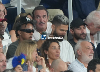 2023-09-08 - Jean Dujardin and Olivier Giroud during the World Cup 2023, Pool A rugby union match between France and New Zealand on September 8, 2023 at Stade de France in Saint-Denis near Paris, France - RUGBY - WORLD CUP 2023 - FRANCE V NEW ZEALAND - WORLD CUP - RUGBY