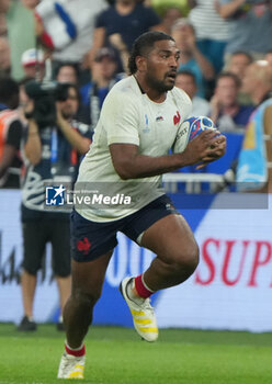 2023-09-08 - Yoram Moefana of France during the World Cup 2023, Pool A rugby union match between France and New Zealand on September 8, 2023 at Stade de France in Saint-Denis near Paris, France - RUGBY - WORLD CUP 2023 - FRANCE V NEW ZEALAND - WORLD CUP - RUGBY
