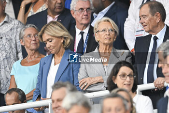 2023-09-08 - Elisabeth Borne, Valerie Pecresse and Michele Alliot-Marie during the Rugby World Cup RWC 2023 match between France and New Zealand on September 8, 2023 at Stade de France in Saint-Denis near Paris, France. Photo Victor Joly / DPPI - RUGBY - WORLD CUP 2023 - FRANCE V NEW ZEALAND - WORLD CUP - RUGBY