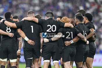 2023-09-08 - Players of NZ during the Rugby World Cup RWC 2023, Pool A match between France and New Zealand All Blacks on September 8, 2023 at Stade de France in Saint-Denis near Paris, France. Photo Victor Joly / DPPI - RUGBY - WORLD CUP 2023 - FRANCE V NEW ZEALAND - WORLD CUP - RUGBY