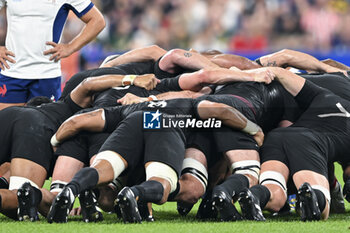 2023-09-08 - Scrum (scrummage) illustration during the Rugby World Cup RWC 2023 match France VS New Zealand All Blacks on September 8, 2023 at Stade de France, Saint-Denis near Paris, France. Photo Victor Joly / DPPI - RUGBY - WORLD CUP 2023 - FRANCE V NEW ZEALAND - WORLD CUP - RUGBY