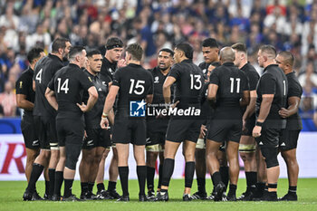 2023-09-08 - Ardie Savea and his team (group) during the Rugby World Cup RWC 2023 match France VS New Zealand All Blacks on September 8, 2023 at Stade de France, Saint-Denis near Paris, France. Photo Victor Joly / DPPI - RUGBY - WORLD CUP 2023 - FRANCE V NEW ZEALAND - WORLD CUP - RUGBY