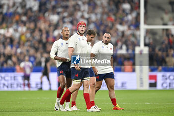 2023-09-08 - Gael Fickou, Thibaud Flament Dmaian Penaud Jean Baptiste Gros during the Rugby World Cup RWC 2023 match France VS New Zealand All Blacks on September 8, 2023 at Stade de France, Saint-Denis near Paris, France. Photo Victor Joly / DPPI - RUGBY - WORLD CUP 2023 - FRANCE V NEW ZEALAND - WORLD CUP - RUGBY