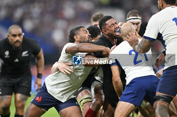 2023-09-08 - Peato Mauvaka and Ardie Savea during the Rugby World Cup RWC 2023 match France VS New Zealand All Blacks on September 8, 2023 at Stade de France, Saint-Denis near Paris, France. Photo Victor Joly / DPPI - RUGBY - WORLD CUP 2023 - FRANCE V NEW ZEALAND - WORLD CUP - RUGBY