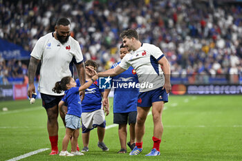 2023-09-08 - Uini Atonio and Antoine Dupont during the Rugby World Cup RWC 2023, Pool A match between France and New Zealand All Blacks on September 8, 2023 at Stade de France in Saint-Denis near Paris, France. Photo Victor Joly / DPPI - RUGBY - WORLD CUP 2023 - FRANCE V NEW ZEALAND - WORLD CUP - RUGBY