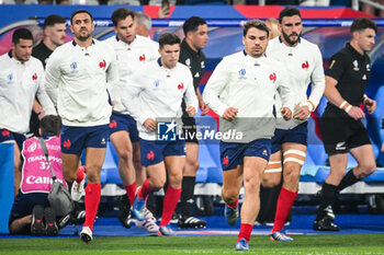 2023-09-08 - Antoine DUPONT of France, Charles OLLIVON of France, Damian PENAUD of France, Matthieu JALIBERT of France and Melvyn JAMINET of France during the World Cup 2023, Pool A rugby union match between France and New Zealand on September 8, 2023 at Stade de France in Saint-Denis near Paris, France - RUGBY - WORLD CUP 2023 - FRANCE V NEW ZEALAND - WORLD CUP - RUGBY