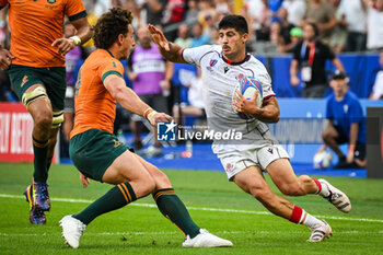 2023-09-09 - Mark NAWAQANITAWASE of Australia and Luka MATKAVA of Georgia during the World Cup 2023, Pool C rugby union match between Australia and Georgia on September 9, 2023 at Stade de France in Saint-Denis near Paris, France - RUGBY - WORLD CUP 2023 - AUSTRALIA V GEORGIA - WORLD CUP - RUGBY