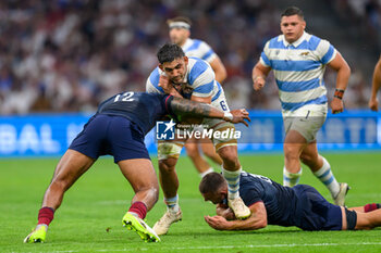 2023-09-09 - Pablo Matera of Argentina is tackled by Manu Tuilagi of England during the Rugby World Cup 2023 match between England and Argentina at Stade Velodrome, Marseille, France on 9 September 2023. Photo Malcolm Mackenzie/ProSportsImages / DPPI - RUGBY - WORLD CUP 2023 - ANGLETERRE V ARGENTINA - WORLD CUP - RUGBY