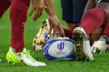 2023-09-09 - The ball lies at the back of a ruck during the Rugby World Cup 2023 match between England and Argentina at Stade Velodrome, Marseille, France on 9 September 2023. Photo Malcolm Mackenzie/ProSportsImages / DPPI - RUGBY - WORLD CUP 2023 - ANGLETERRE V ARGENTINA - WORLD CUP - RUGBY