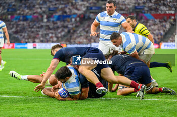 2023-09-09 - Rodrigo Bruni of Argentina scores a try during the Rugby World Cup 2023 match between England and Argentina at Stade Velodrome, Marseille, France on 9 September 2023. Photo Malcolm Mackenzie/ProSportsImages / DPPI - RUGBY - WORLD CUP 2023 - ANGLETERRE V ARGENTINA - WORLD CUP - RUGBY