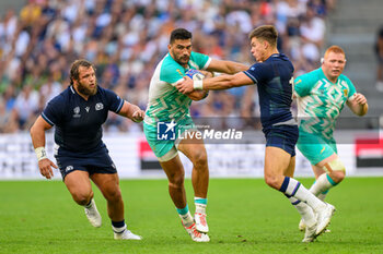 2023-09-10 - Damian de Allende of South Africa is tackled by Huw Jones of Scotland during the World Cup 2023, Pool B rugby union match between South Africa and Scotland on September 10, 2023 at Velodrome stadium in Marseille, France - RUGBY - WORLD CUP 2023 - SOUTH AFRICA V SCOTLAND - WORLD CUP - RUGBY