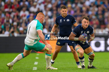 2023-09-10 - Jack Dempsey of Scotland runs at Steven Kitshoff of South Africa during the World Cup 2023, Pool B rugby union match between South Africa and Scotland on September 10, 2023 at Velodrome stadium in Marseille, France - RUGBY - WORLD CUP 2023 - SOUTH AFRICA V SCOTLAND - WORLD CUP - RUGBY