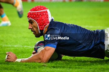 2023-09-14 - Gabin VILLIERE of France scores his try during the World Cup 2023, Pool A rugby union match between France and Uruguay on September 14, 2023 at Pierre Mauroy stadium in Villeneuve-d'Ascq near Lille, France - RUGBY - WORLD CUP 2023 - FRANCE V URUGUAY - WORLD CUP - RUGBY