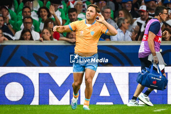 2023-09-14 - Nicolas FREITAS of Uruguay celebrates his try during the World Cup 2023, Pool A rugby union match between France and Uruguay on September 14, 2023 at Pierre Mauroy stadium in Villeneuve-d'Ascq near Lille, France - RUGBY - WORLD CUP 2023 - FRANCE V URUGUAY - WORLD CUP - RUGBY
