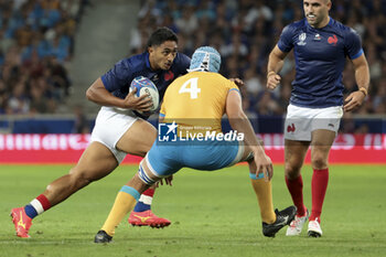 2023-09-14 - Yoram Moefana of France during the World Cup 2023, Pool A rugby union match between France and Uruguay on September 14, 2023 at Pierre Mauroy stadium in Villeneuve-d'Ascq near Lille, France - RUGBY - WORLD CUP 2023 - FRANCE V URUGUAY - WORLD CUP - RUGBY