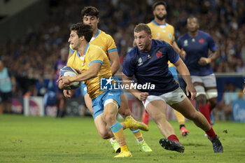 2023-09-14 - Santiago Arata of Uruguay, Pierre Bourgarit of France during the World Cup 2023, Pool A rugby union match between France and Uruguay on September 14, 2023 at Pierre Mauroy stadium in Villeneuve-d'Ascq near Lille, France - RUGBY - WORLD CUP 2023 - FRANCE V URUGUAY - WORLD CUP - RUGBY