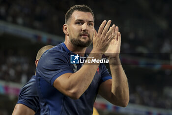 2023-09-14 - Francois Cros of France salutes the fans following the World Cup 2023, Pool A rugby union match between France and Uruguay on September 14, 2023 at Pierre Mauroy stadium in Villeneuve-d'Ascq near Lille, France - RUGBY - WORLD CUP 2023 - FRANCE V URUGUAY - WORLD CUP - RUGBY