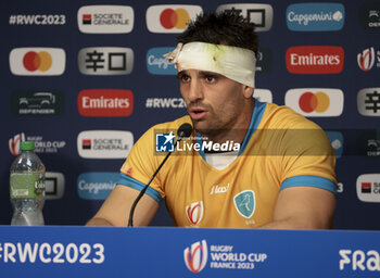 2023-09-14 - Andres Vilaseca of Uruguay during the press conference following the World Cup 2023, Pool A rugby union match between France and Uruguay on September 14, 2023 at Pierre Mauroy stadium in Villeneuve-d'Ascq near Lille, France - RUGBY - WORLD CUP 2023 - FRANCE V URUGUAY - WORLD CUP - RUGBY