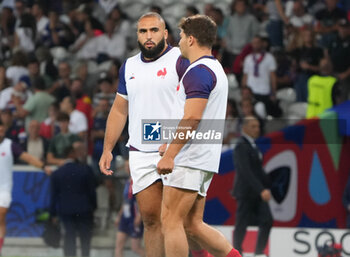 2023-09-14 - Reda WARDI and Antoine DUPONT of France during the World Cup 2023, Pool A rugby union match between France and Uruguay on September 14, 2023 at Pierre Mauroy stadium in Villeneuve-d'Ascq near Lille, France - RUGBY - WORLD CUP 2023 - FRANCE V URUGUAY - WORLD CUP - RUGBY