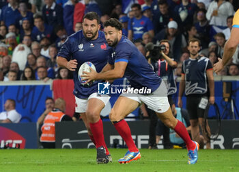 2023-09-14 - Antoine HASTOY and Dorian ALDEGHERI of France during the World Cup 2023, Pool A rugby union match between France and Uruguay on September 14, 2023 at Pierre Mauroy stadium in Villeneuve-d'Ascq near Lille, France - RUGBY - WORLD CUP 2023 - FRANCE V URUGUAY - WORLD CUP - RUGBY