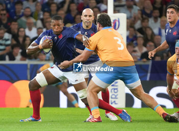 2023-09-14 - Cameron WOKI and Gabin VILLIÈRE of France during the World Cup 2023, Pool A rugby union match between France and Uruguay on September 14, 2023 at Pierre Mauroy stadium in Villeneuve-d'Ascq near Lille, France - RUGBY - WORLD CUP 2023 - FRANCE V URUGUAY - WORLD CUP - RUGBY