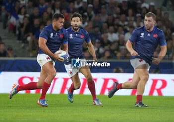 2023-09-14 - Arthur VINCENT ,Antoine HASTOY and Pierre BOURGARIT of France during the World Cup 2023, Pool A rugby union match between France and Uruguay on September 14, 2023 at Pierre Mauroy stadium in Villeneuve-d'Ascq near Lille, France - RUGBY - WORLD CUP 2023 - FRANCE V URUGUAY - WORLD CUP - RUGBY