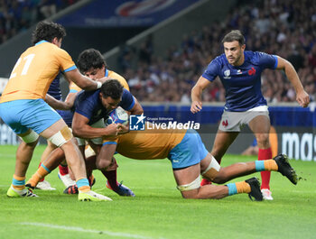 2023-09-14 - Melvyn JAMINET and Baptiste COUILLOUD of France during the World Cup 2023, Pool A rugby union match between France and Uruguay on September 14, 2023 at Pierre Mauroy stadium in Villeneuve-d'Ascq near Lille, France - RUGBY - WORLD CUP 2023 - FRANCE V URUGUAY - WORLD CUP - RUGBY