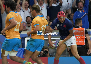 2023-09-14 - TRY Louis BIELLE-BIARREY of France during the World Cup 2023, Pool A rugby union match between France and Uruguay on September 14, 2023 at Pierre Mauroy stadium in Villeneuve-d'Ascq near Lille, France - RUGBY - WORLD CUP 2023 - FRANCE V URUGUAY - WORLD CUP - RUGBY