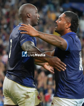 2023-09-14 - Sekou MACALOU and Yoram MOEFANA of France during the World Cup 2023, Pool A rugby union match between France and Uruguay on September 14, 2023 at Pierre Mauroy stadium in Villeneuve-d'Ascq DPPI Lille, France - RUGBY - WORLD CUP 2023 - FRANCE V URUGUAY - WORLD CUP - RUGBY