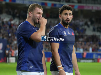 2023-09-14 - Pierre BOURGARIT and Antoine HASTOY of France during the World Cup 2023, Pool A rugby union match between France and Uruguay on September 14, 2023 at Pierre Mauroy stadium in Villeneuve-d'Ascq near Lille, France - RUGBY - WORLD CUP 2023 - FRANCE V URUGUAY - WORLD CUP - RUGBY