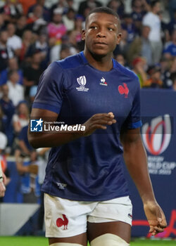2023-09-14 - Cameron WOKI of France during the World Cup , Pool A rugby union match between France and Uruguay on September 14, 2023 at Pierre Mauroy stadium in Villeneuve-d'Ascq near Lille, France - RUGBY - WORLD CUP 2023 - FRANCE V URUGUAY - WORLD CUP - RUGBY