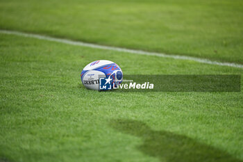 2023-09-14 - Official Gilbert Ball close-up illustration during the Rugby union World Cup RWC 2023, Pool A match between France and Uruguay at Stade Pierre Mauroy on September 14, 2023 in Lille, France. Photo Victor Joly / DPPI - RUGBY - WORLD CUP 2023 - FRANCE V URUGUAY - WORLD CUP - RUGBY