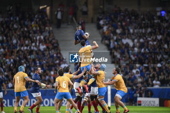 2023-09-14 - Cameron Woki during a touch during the Rugby union World Cup RWC 2023, Pool A match between France and Uruguay at Stade Pierre Mauroy on September 14, 2023 in Lille, France. Photo Victor Joly / DPPI - RUGBY - WORLD CUP 2023 - FRANCE V URUGUAY - WORLD CUP - RUGBY