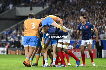 2023-09-14 - Santiago Arata, Cameron Woki and a maul during the Rugby union World Cup RWC 2023, Pool A match between France and Uruguay at Stade Pierre Mauroy on September 14, 2023 in Lille, France. Photo Victor Joly / DPPI - RUGBY - WORLD CUP 2023 - FRANCE V URUGUAY - WORLD CUP - RUGBY