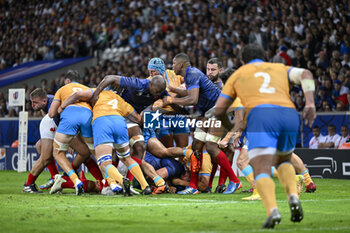 2023-09-14 - Sekou Macalou and Cameron Woki during the Rugby union World Cup RWC 2023, Pool A match between France and Uruguay at Stade Pierre Mauroy on September 14, 2023 in Lille, France. Photo Victor Joly / DPPI - RUGBY - WORLD CUP 2023 - FRANCE V URUGUAY - WORLD CUP - RUGBY