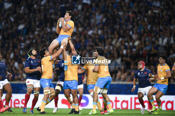 2023-09-14 - Tomas Inciarte during a touch during the Rugby union World Cup RWC 2023, Pool A match between France and Uruguay at Stade Pierre Mauroy on September 14, 2023 in Lille, France. Photo Victor Joly / DPPI - RUGBY - WORLD CUP 2023 - FRANCE V URUGUAY - WORLD CUP - RUGBY