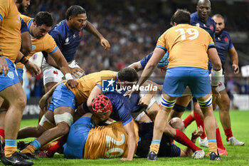 2023-09-14 - A ruck during the Rugby union World Cup RWC 2023, Pool A match between France and Uruguay at Stade Pierre Mauroy on September 14, 2023 in Lille, France. Photo Victor Joly / DPPI - RUGBY - WORLD CUP 2023 - FRANCE V URUGUAY - WORLD CUP - RUGBY