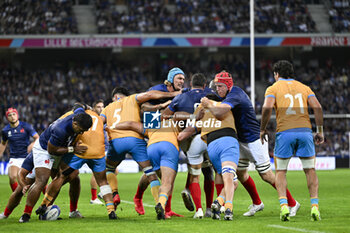 2023-09-14 - Bastien Chalureau and Thibaud Flament during the Rugby union World Cup RWC 2023, Pool A match between France and Uruguay at Stade Pierre Mauroy on September 14, 2023 in Lille, France. Photo Victor Joly / DPPI - RUGBY - WORLD CUP 2023 - FRANCE V URUGUAY - WORLD CUP - RUGBY