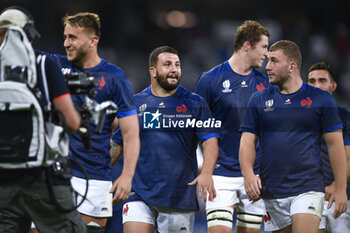 2023-09-14 - Dorian Aldegheri and Pierre Bourgarit during the Rugby union World Cup RWC 2023, Pool A match between France and Uruguay at Stade Pierre Mauroy on September 14, 2023 in Lille, France. Photo Victor Joly / DPPI - RUGBY - WORLD CUP 2023 - FRANCE V URUGUAY - WORLD CUP - RUGBY