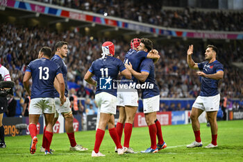 2023-09-14 - Antoine Hastoy and Baptiste Couilloud during the Rugby union World Cup RWC 2023, Pool A match between France and Uruguay at Stade Pierre Mauroy on September 14, 2023 in Lille, France. Photo Victor Joly / DPPI - RUGBY - WORLD CUP 2023 - FRANCE V URUGUAY - WORLD CUP - RUGBY