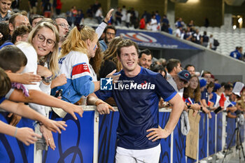 2023-09-14 - Thibaud Flament with his family during the Rugby union World Cup RWC 2023, Pool A match between France and Uruguay at Stade Pierre Mauroy on September 14, 2023 in Lille, France. - RUGBY - WORLD CUP 2023 - FRANCE V URUGUAY - WORLD CUP - RUGBY
