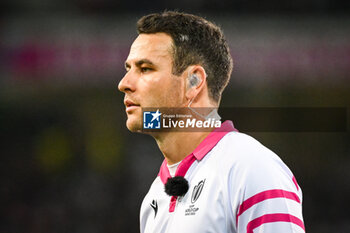 2023-09-14 - Referee Ben O'KEEFFE during the World Cup 2023, Pool A rugby union match between France and Uruguay on September 14, 2023 at Pierre Mauroy stadium in Villeneuve-d'Ascq near Lille, France - RUGBY - WORLD CUP 2023 - FRANCE V URUGUAY - WORLD CUP - RUGBY