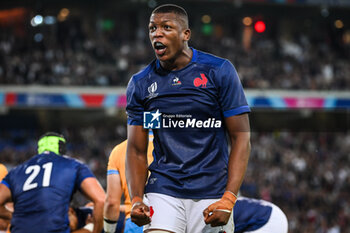 2023-09-14 - Cameron WOKI of France celebrates during the World Cup 2023, Pool A rugby union match between France and Uruguay on September 14, 2023 at Pierre Mauroy stadium in Villeneuve-d'Ascq near Lille, France - RUGBY - WORLD CUP 2023 - FRANCE V URUGUAY - WORLD CUP - RUGBY