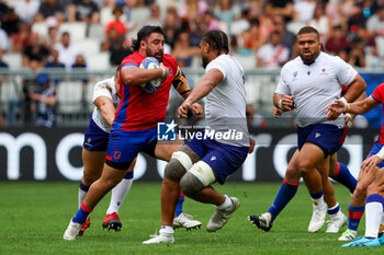 2023-09-16 - Salvador Lues of Chile carries the ball during the Rugby World Cup France 2023 match between Samoa and Chile at Stade de Bordeaux on September 16, 2023 in Bordeaux, France. Photo by Hans van der Valk/ Orange Pictures / DPPI - RUGBY - WORLD CUP 2023 - SAMOA V CHILE - WORLD CUP - RUGBY