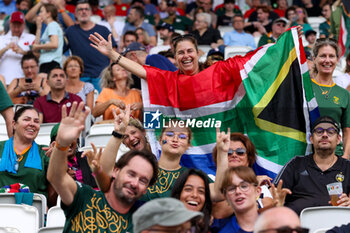 2023-09-17 - Fans and Supporters of South Africa during the Rugby World Cup France 2023 match between South Africa and Romania at Stade de Bordeaux on September 17, 2023 in Bordeaux, France. Photo Hans van der Valk /Orange Pictures / Dppi - RUGBY - WORLD CUP 2023 - SOUTH AFRICA V ROMANIA - WORLD CUP - RUGBY