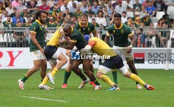 2023-09-17 - Jaden HENDRIKSE , Makazole MAPIMPI of South Africa during the World Cup 2023, Pool B rugby union match between SOUTH AFRICA and ROUMANIA on September 17, 2023 at Matmut Atlantique in Bordeaux , France - RUGBY - WORLD CUP 2023 - SOUTH AFRICA V ROMANIA - WORLD CUP - RUGBY