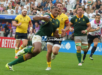 2023-09-17 - TRY Damian WILLEMSE of South Africa during the World Cup 2023, Pool B rugby union match between SOUTH AFRICA and ROUMANIA on September 17, 2023 at Matmut Atlantique in Bordeaux , France - RUGBY - WORLD CUP 2023 - SOUTH AFRICA V ROMANIA - WORLD CUP - RUGBY